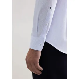 Seidensticker Businesshemd "Schwarze Rose", Herren, Gr. S (38), normale Ärmellängen, blau, 100% Baumwolle, bedruckt, slim fit, 2-Knopf-Manschette, Hemden, Slim 1/1 Kentkragen Druck