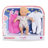 Corolle Mini Calin Gute Nacht Set, Weichkörperpuppe in süßem Strampler, mit Pyjama und Schlafsack, Vanilleduft, 20cm, ab 18 Monate