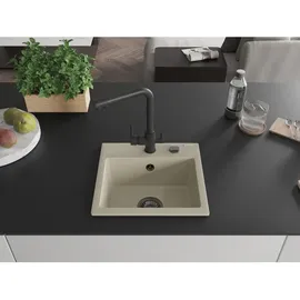 Mexen Milo 1-becken-granit-spüle mit Mischbatterie Duero, Beige - 6505-69-671600-70 - Mexen