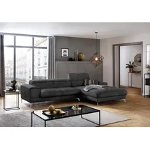 W.Schillig Eckcouch Mikrofaser 3-Sitzer Grau