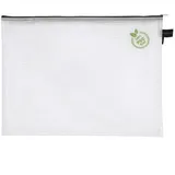 FolderSys Kleinkrambeutel B4 transparent, grüner Textil-Reißverschluss, PVC-frei, 320 x 415 mm (HxB)