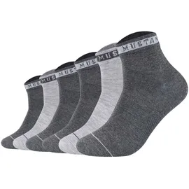 Mustang Casual Bio-Baumwolle Sneakersocken 6er Pack Dunkelgrau Mix 43-46