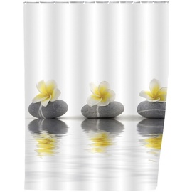 Wenko Duschvorhang Stones with Flower, 200 cm -