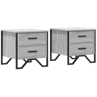 VidaXL Nachttische 2 Stk. Grau Sonoma 40x41x40 cm Holzwerkstoff