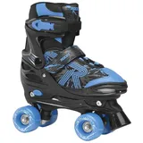 Roces Quaddy 3.0 Boy Größenverstellbarer Kinder-Rollschuh, Black-Astro Blue, 34/37