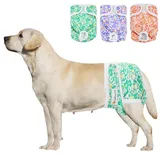 BELLA & PAL Hundewindeln für Hündinnen, 3 Stück Wiederverwendbare Hundewindeln, Läufigkeitshose für Hündinne, Hochsaugfähige Größenverstellbar, Hundehöschen für kleine und Mittelgroße Hund, XL