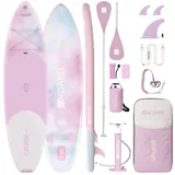 NOARD Stand-Up-Paddle-Board (SUP) aufblasbar – 326 cm Allround-Board für Anfänger und Fortgeschrittene – 140 kg Tragkraft – Komplett-Set mit Paddel, Pumpe, Rucksack, Leash – Batik Flower