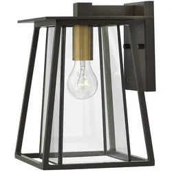 Walker Outdoor Wandleuchte Buckeye-Bronze mit Heritage-Messing medium IP44