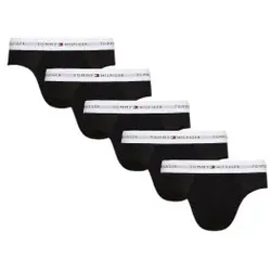 Tommy Hilfiger für Herren. UM0UM02905 5er-Pack schwarze Logo-Slips mit unverwechselbarem Logo (S-M), Heimtextilien, Bio-Baumwolle, Nachhalti