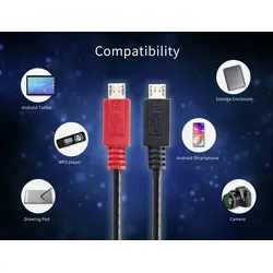 Renkforce USB-Kabel USB 2.0 USB-Micro-B Stecker, USB-Micro-B Stecker 0.30 m Schwarz mit OTG-Funktion