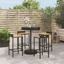 vidaXL Gartenbar-Set 5-tlg. Schwarz