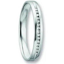 Diamantring ONE ELEMENT "0.07 ct Diamant Brillant Ring aus 585 Weißgold" Gr. 58, silber, Fingerringe, Damen, 58,mit Diamant, Weißgold 585-Diamanten, Weißgold 585, Diamanten, Damen Gold Schmuck