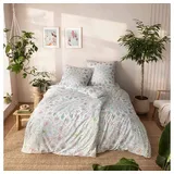 Estella Bettwäsche Estella Bio Mako Satin Bettwäsche 155x220 Jamiro gras Mandala Kreise, Bio Mako-Satin, 2 teilig bunt
