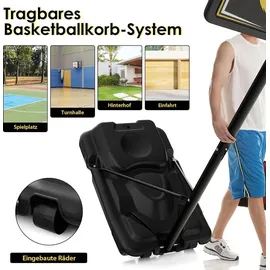 Costway Basketballständer 130-305 cm höhenverstellbar, Basketballkorb Outdoor mit Rädern & Ständer,