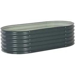 vidaXL Garten-Hochbeet 160x80x44 cm Verzinkter Stahl Grau