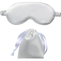 Schlafmaske Frauen Damen, Seide super weiche Augenmaske Augenschirm, Lichtblockierende Schlafmasken für Reisen, Nickerchen, Hause (Weiß)