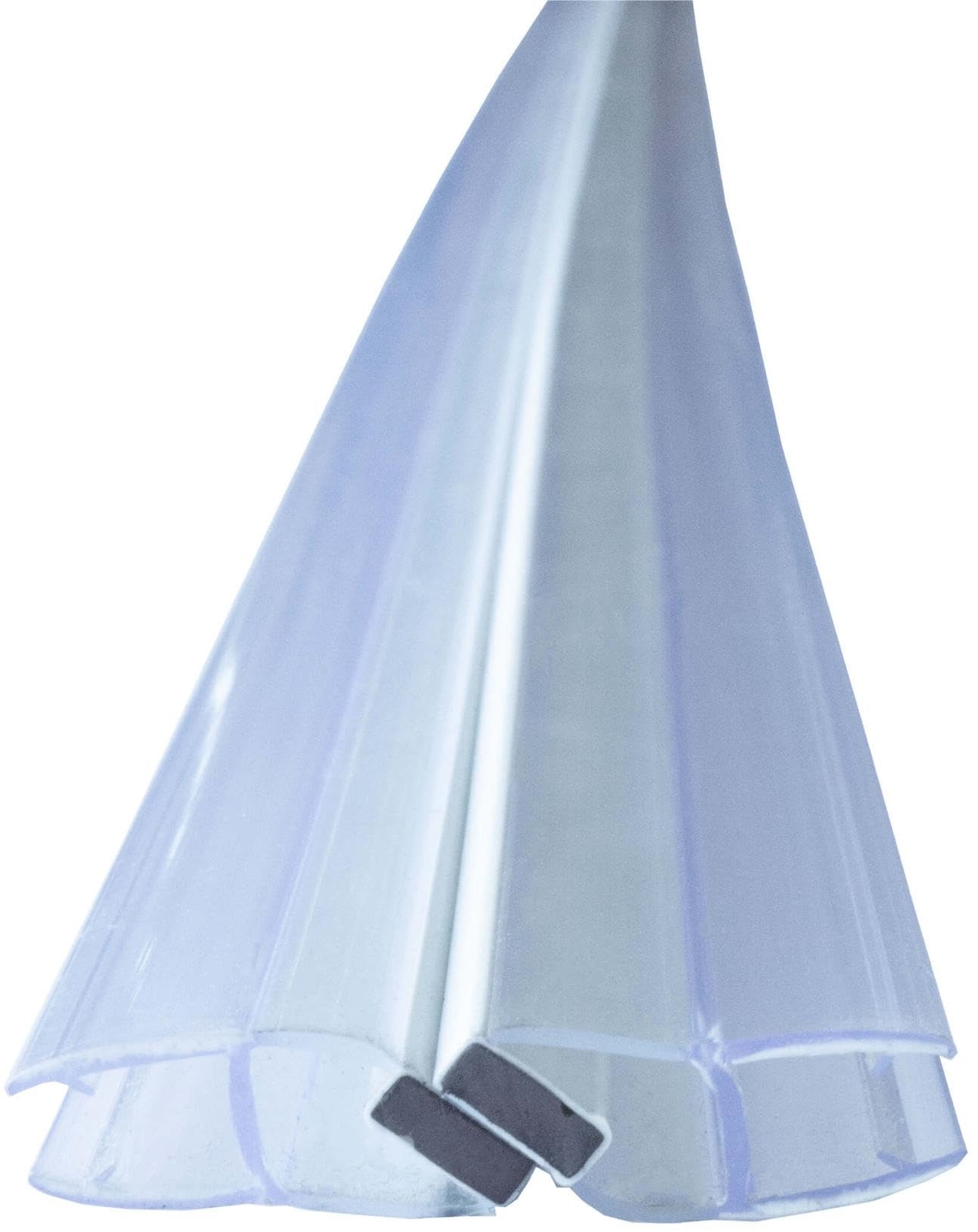 Duschdichtung Magnetdichtung für Duschtüren, 2m Transparent 8mm Glasstärke Schließwinkel von 90 & 180 Grad, versetzt, Schiebetür, einseitige Öffnung
