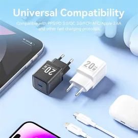 Vention TZ-FEPB0-EU-02 GaN Ladegerät 20W - USB-C auf Lightning Kabel 1m