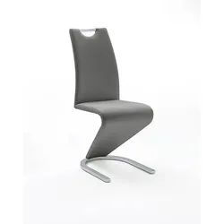 2er Set Designstuhl Amado - Kunstleder Grau