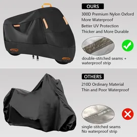 Motorrad Abdeckplane 300D Wasserdichte Outdoor Abdeckhaube XL