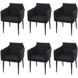 MCW Esszimmerstuhl H93 6er-Set Kunstleder Schwarz