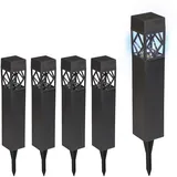 Relaxdays Solarleuchte Kunststoff 41 x 6 x 6 cm 5er Set schwarz, transparent
