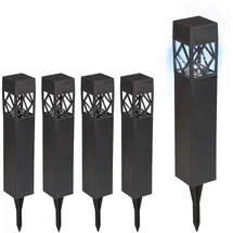 Relaxdays Solarleuchte Kunststoff 41 x 6 x 6 cm 5er Set schwarz, transparent