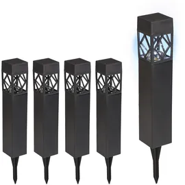 Relaxdays Solarleuchte Kunststoff 41 x 6 x 6 cm 5er Set schwarz, transparent