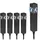 Relaxdays Solarleuchte Kunststoff 41 x 6 x 6 cm 5er Set schwarz, transparent