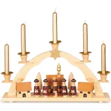 BRUBAKER Schwibbogen für Kerzen - Sternsinger - traditioneller Lichterbogen - 32 cm Weihnachtsbogen - Weihnachtsdeko Kerzenbogen Kerzenhalter