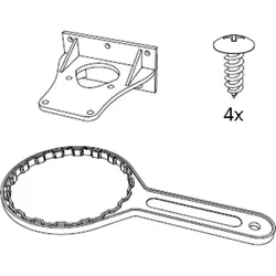 SAT-Ersatzschlüssel, Halter und Schrauben für den Filter
