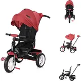 Lorelli Tricycle Jaguar 4 in 1 Gummireifen, Sitz drehbar, Stange, verstellbar rot/schwarz