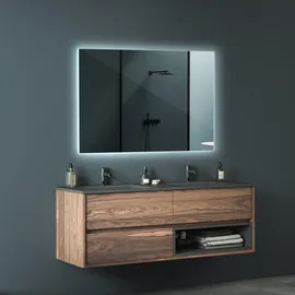 Tulup LED Blaugrau, Glas, Rechteckig 70x50x2.4 cm Spiegel Wandspiegel