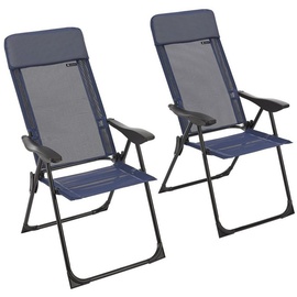 Juskys 2er Set Torri - Rückenlehne verstellbar, leicht - Camping Stühle Blau