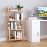 4-stufiges Bambus-leiterregal, Bücherregal Im Naturstil, 48 X 31,5 X 120 Cm (l X B X H)