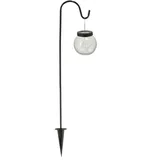 LED Solar Garten Stecker Glas Kugel - 70cm H - Crackle Bruchglas Leuchte Laterne