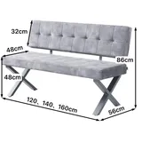 B&D home Sitzbank, Anthrazit, Metall, 140x48x56 cm, Esszimmer, Bänke, Sitzbänke