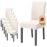 Intirilife Stuhlhusse Gemustert Beige 38-45 cm Sitzfläche und 45-65 cm Lehnenhöhe 6er Set