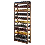Proregal Weinregal PINOTWINE HxBxT 166x72x25cm | 77 Flaschen Massives Kiefernholz Braun geölt | Flaschenregal Holzregal