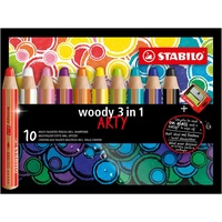 Stabilo Buntstifte woody 3in1 ARTY 10er Set mit Spitzer