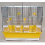 Vogelkäfig gelb 54x39x47cm Wellensittich Vogelbauer Kanarien Käfig Wellensittich