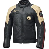Held Baker 2 Lederjacke - Schwarz/Beige/Dunkelrot - 56