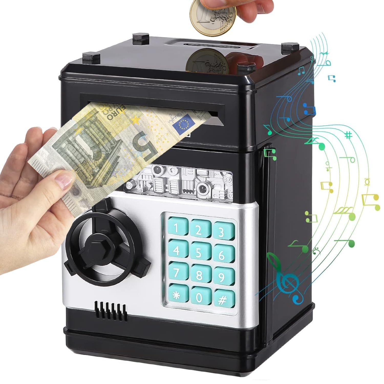 MyBank® | Spardose Elektronischer Safe für Kinder | Öffnung mit Geheimcode, um Münzen, Geldscheine und Lieblingsspielzeug zu verstecken | Kinderspiel Money Box | OriginalCup®