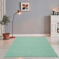THEKO Zaba Handwebteppich Dream Cotton mint 60 x 120 cm