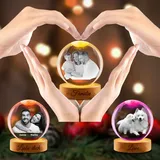 Personalisierte Kristall-Fotokugel Lasergravierer Schneekugel mit Lhrem Foto Krist Glaskugel Dekorationen Geschenk für Weihnachten Geburtstag Hochzeit (glaskugel ultraschallbild)