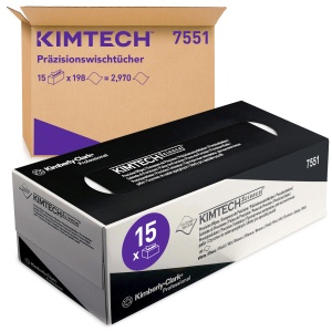 KIMTECH SCIENCE* Präzisionstücher, weiß, Reinigungstücher für Laborumgebungen, 1-lagig, 1 Karton = 15 Boxen á 196 Tücher