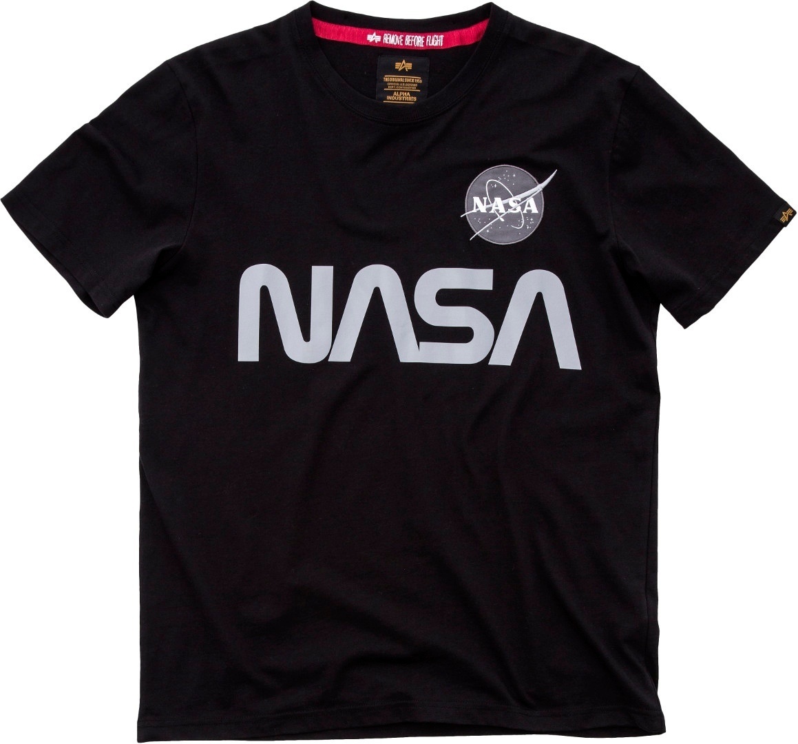 Alpha Industries NASA Reflective T-Shirt, zwart, S