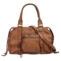 Samantha look Shopper echt Leder, Made in Italy, braun