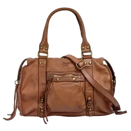 Samantha look Shopper echt Leder, Made in Italy, braun