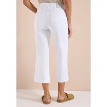 Cecil Wide Leg Jeans, mit Patch Pockets White 36, Länge 26, weiß, 78% Baumwolle, 21% Elastomultiester, 1% Elasthan, unifarben, 7/8-Länge, Jeans, High Waist, Topseller